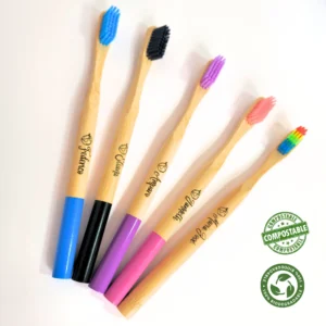 Kit x5 Cepillos ecológicos premium de bambú personalizados