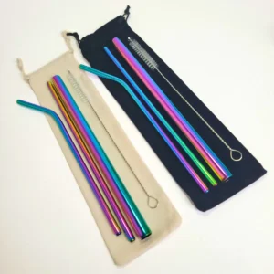 Set de Pitillos de Acero Inoxidable Tornasol