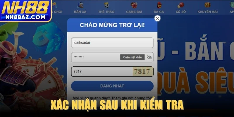 Xác nhận sau khi kiểm tra 
